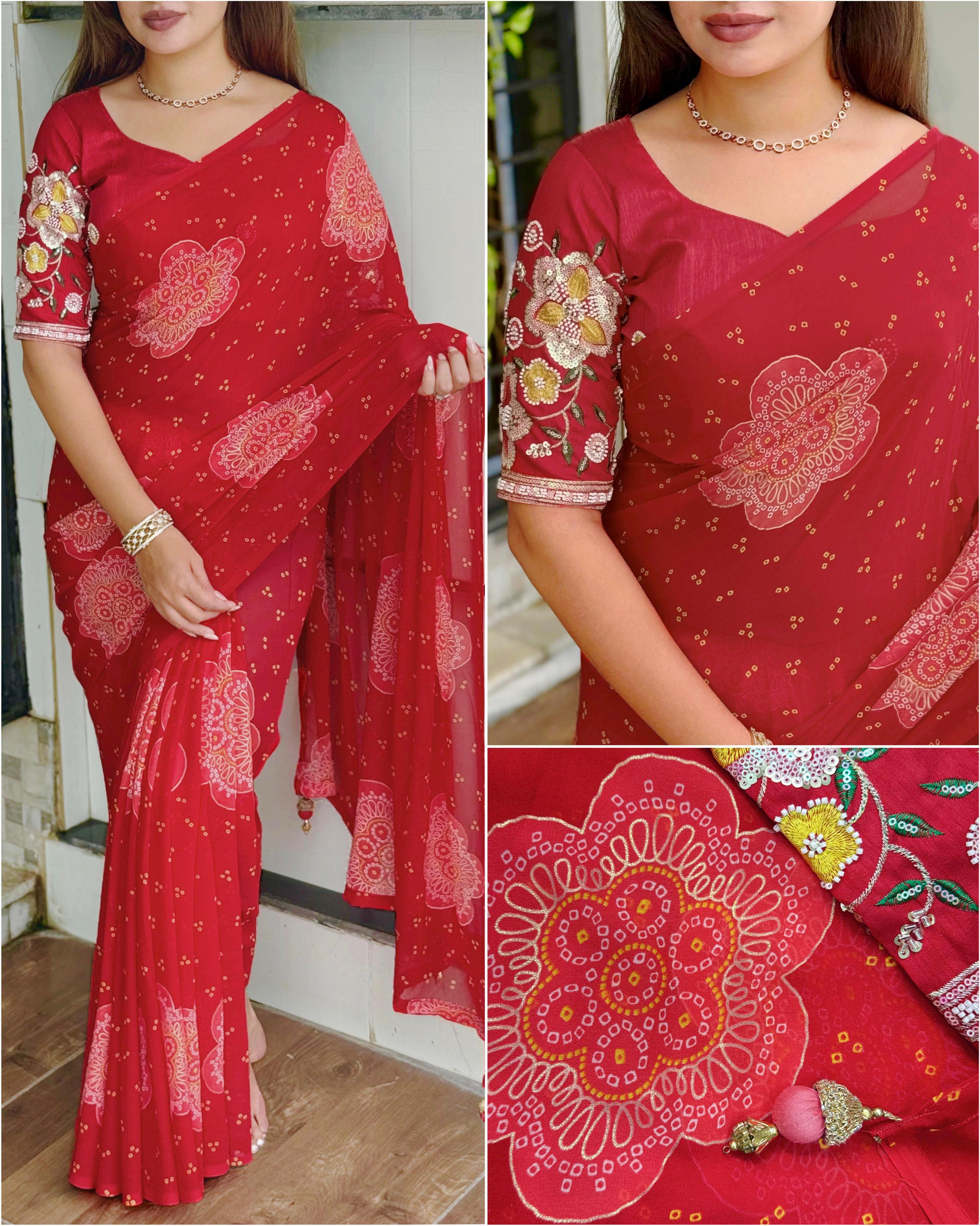 PREMIUM GORGETTE SAREE❤️