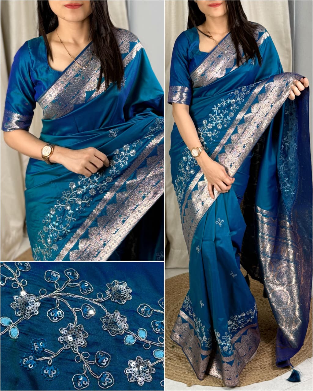 Banarasi Silk With Zari Border Saree