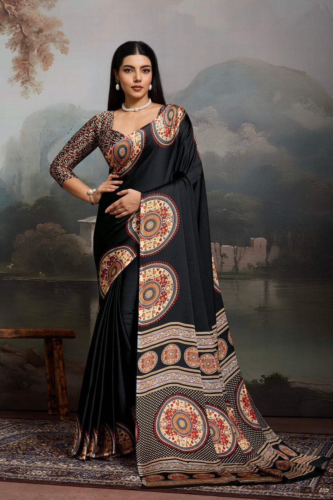 Pure Crape Satin Saree