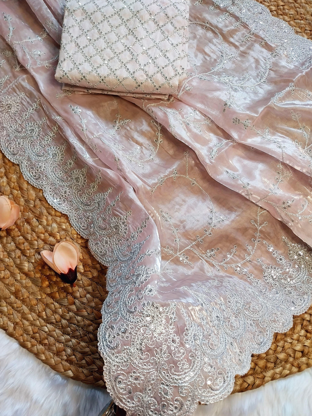 Pure Satin Organza Silk Saree