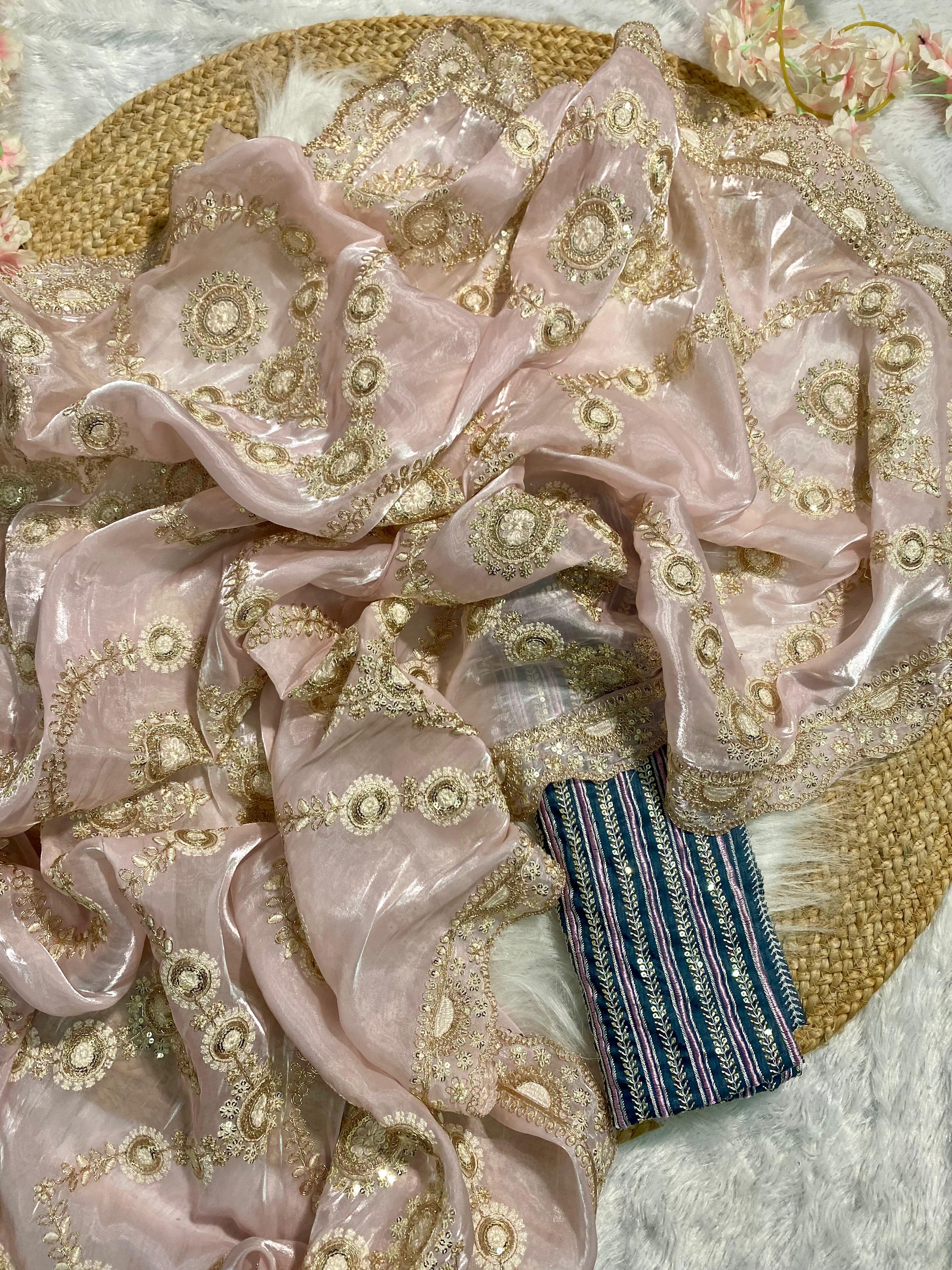 SOFT SATIN ORGANZA SAREE