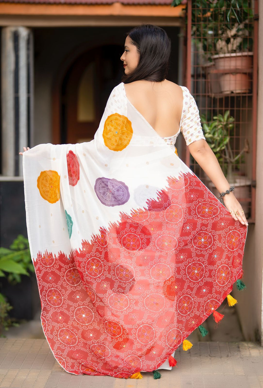 New  bhandani Georgette Saree