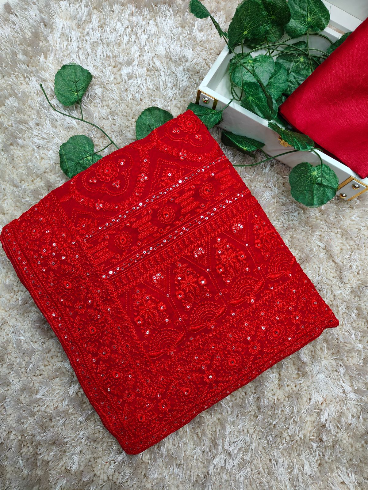 Faux Georgette fabric Saree