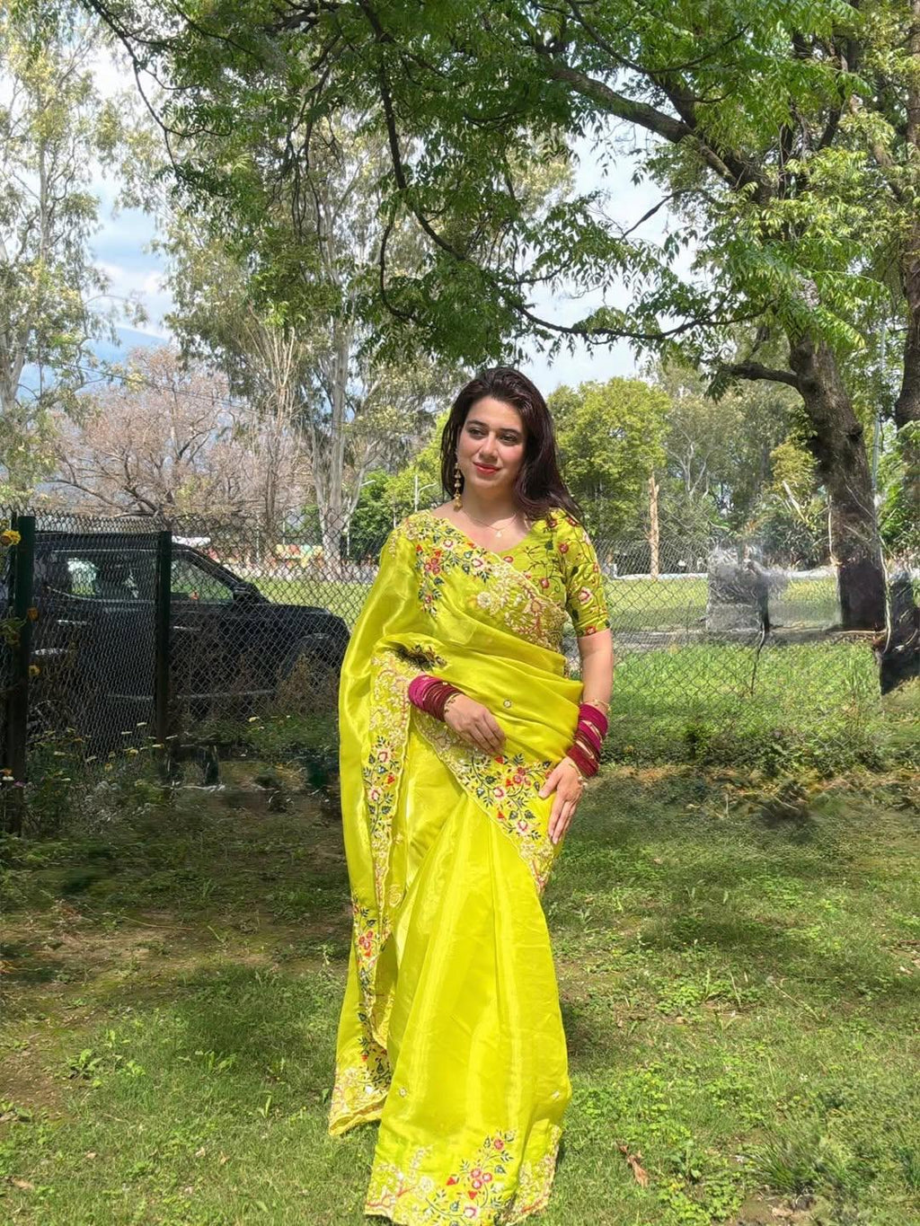 Party Wear Zimmy Chu Lemon Saree