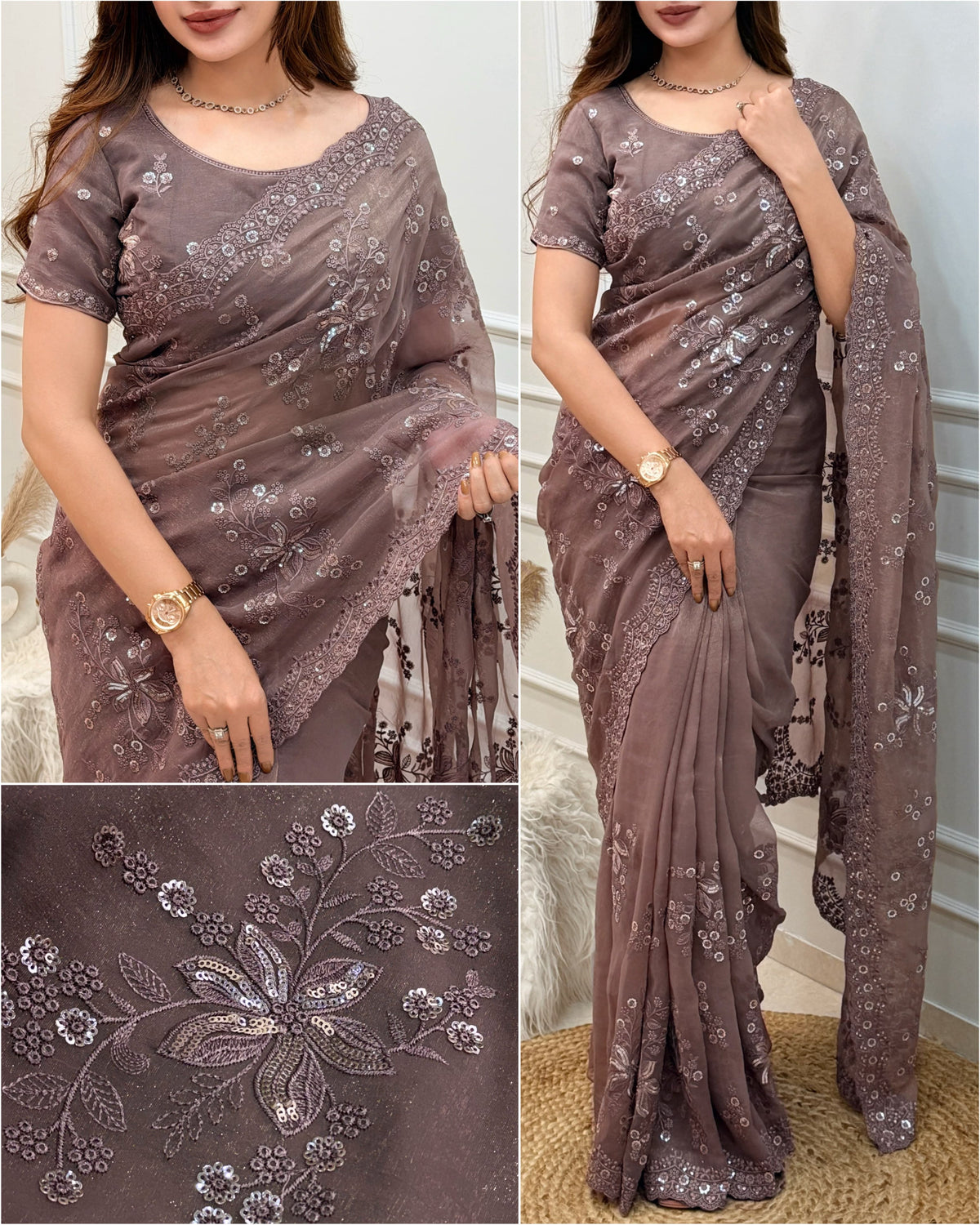 Party Wear Melbourne Simmer Silk Saree
