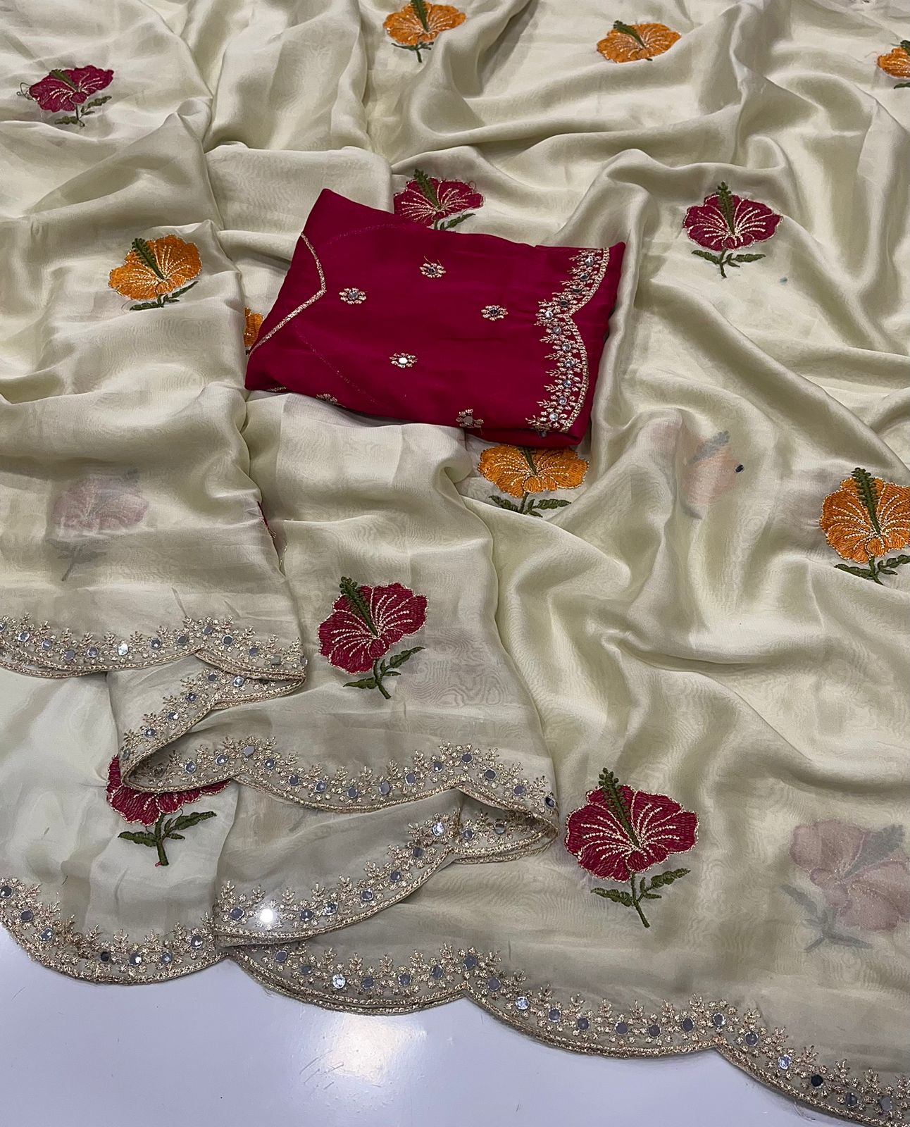 Soft Rangoli Silk Gold Saree