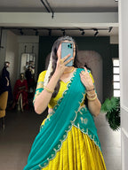 Poly Cotton Lahenga with Multi color