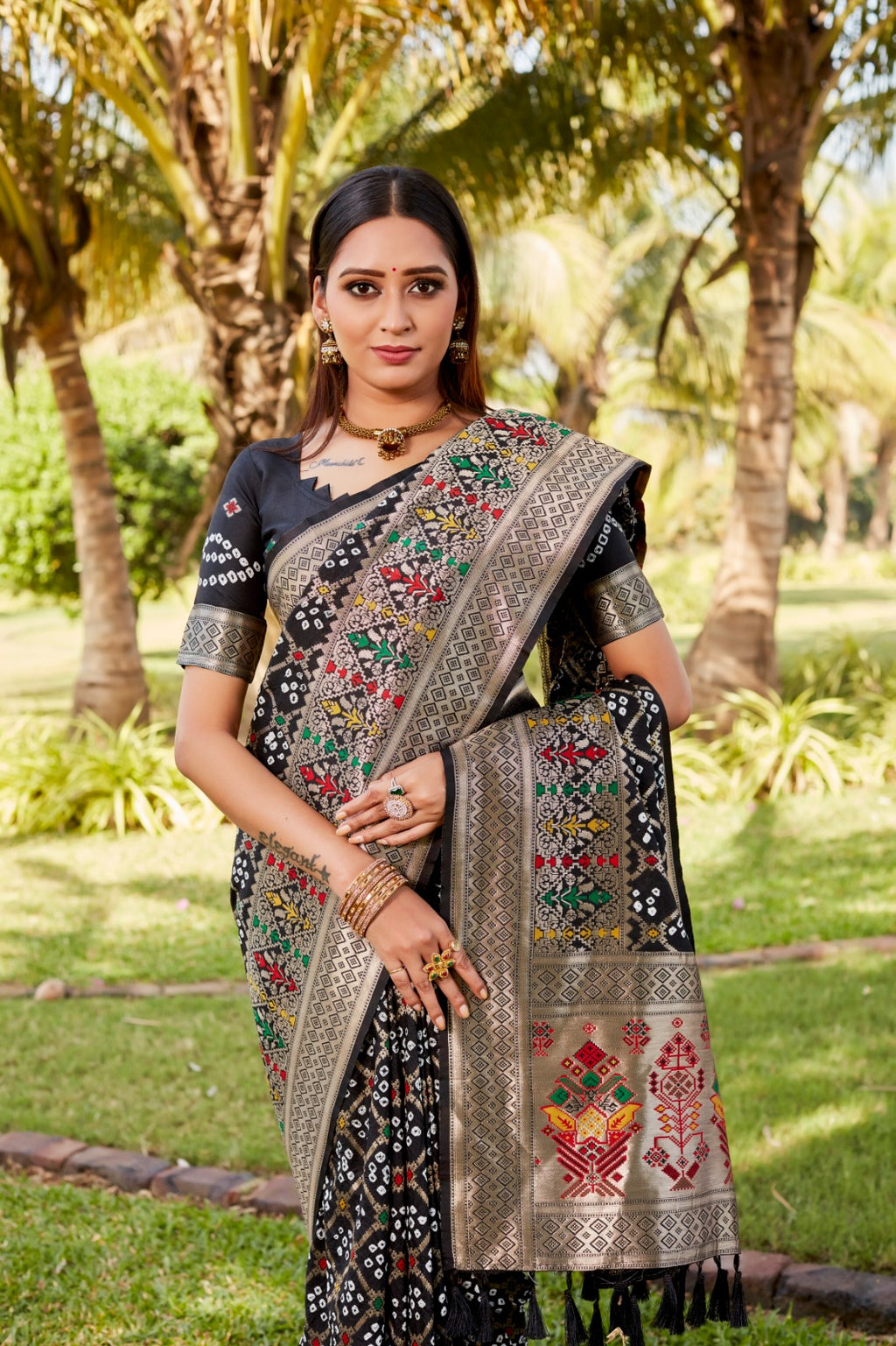 Pure Gharchola Bandhej silk saree