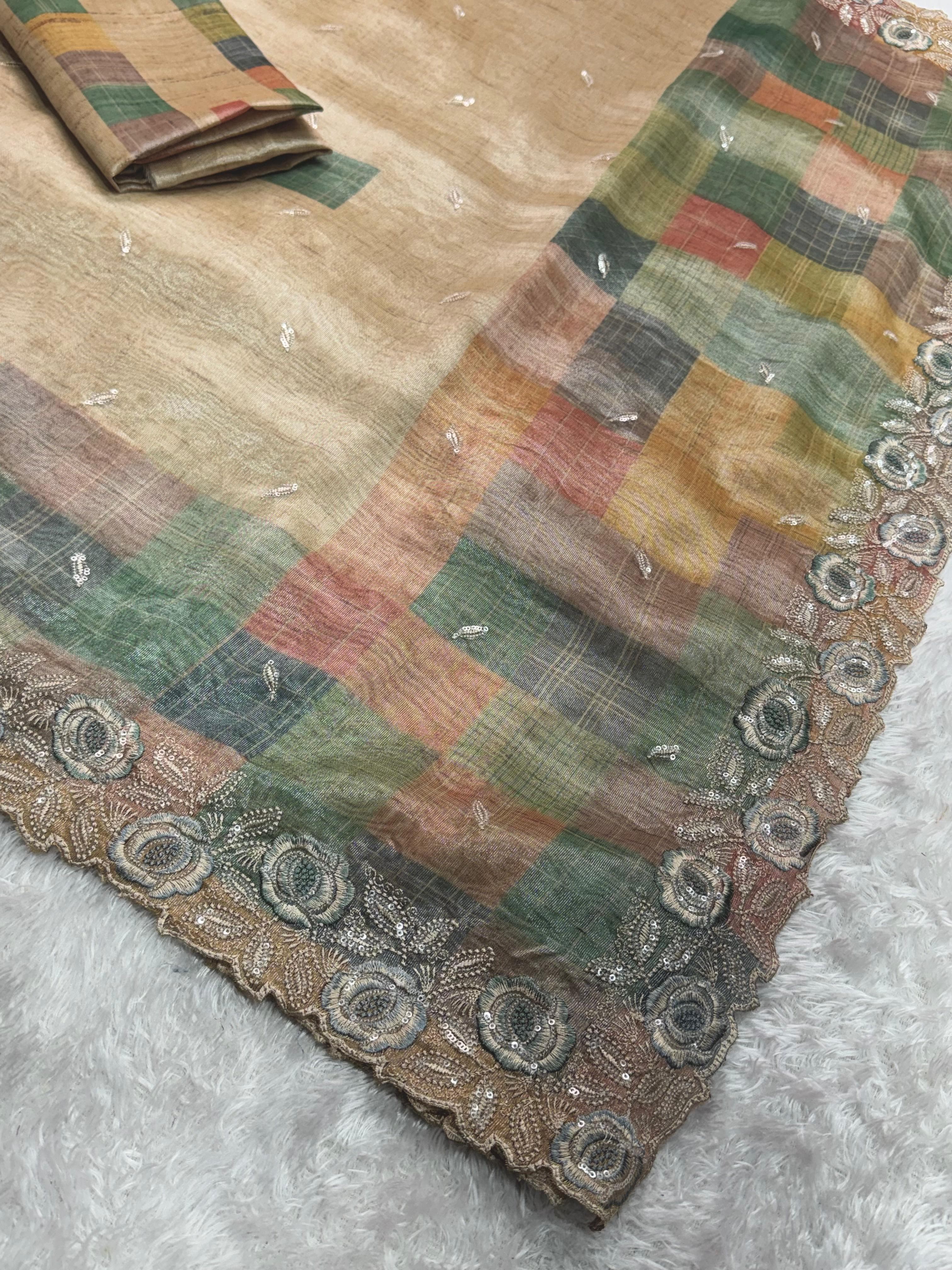 MariGold Glass Organza Saree