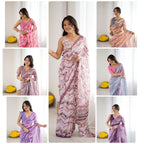 GORGETTE SILK DIGITAL PRINT SAREE