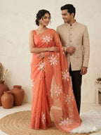 Pure bari chiffon silk saree