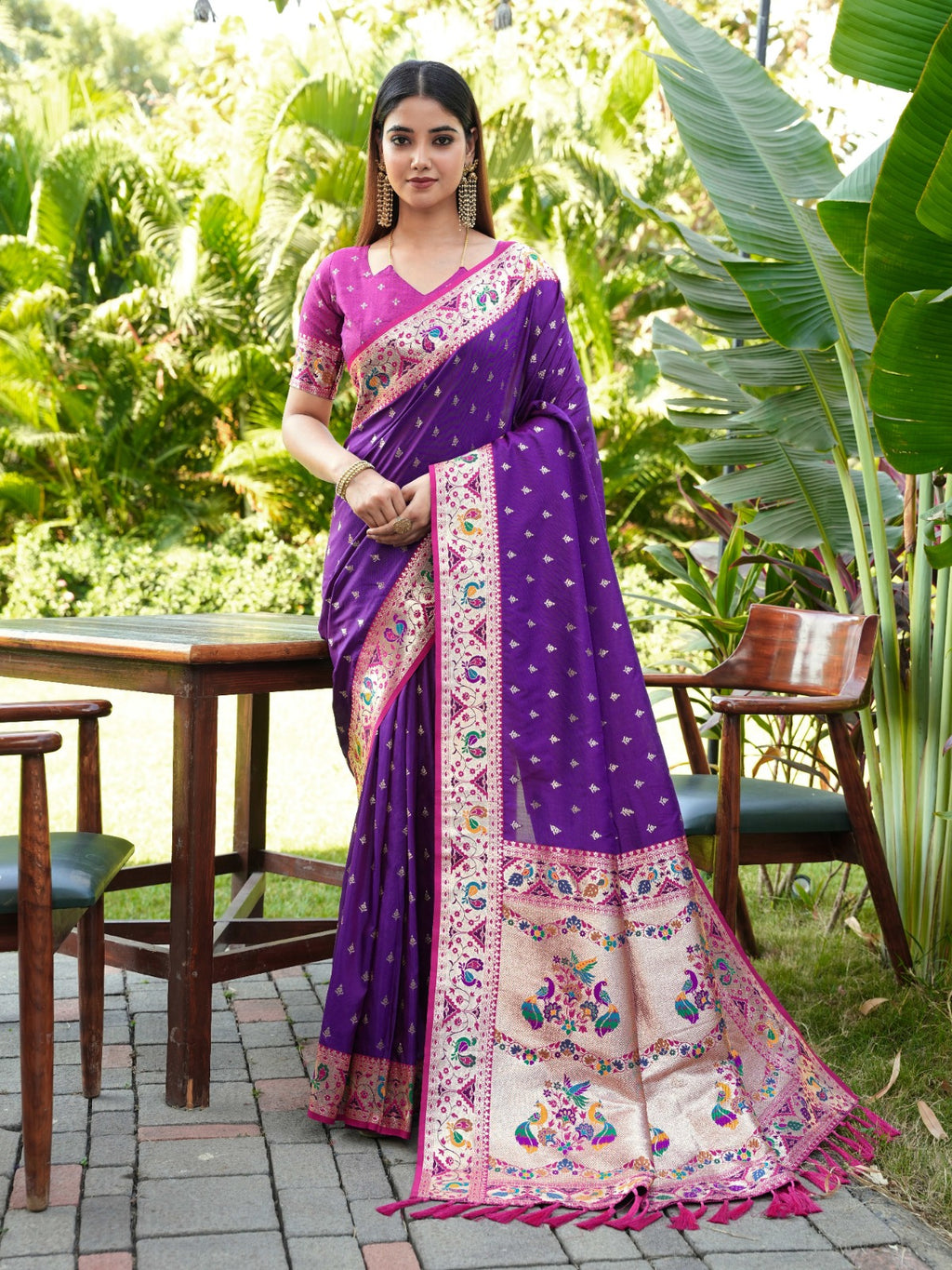 Soft Silk Paithani Saree With Gold Zari