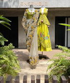 Khadi Organza Design Embroidery Saree