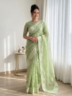 Wedding Season Crush Organza Saree