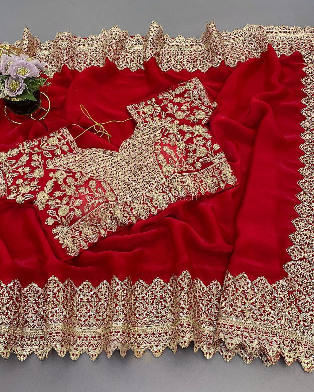 Fancy Fendy Satin Fabric Saree