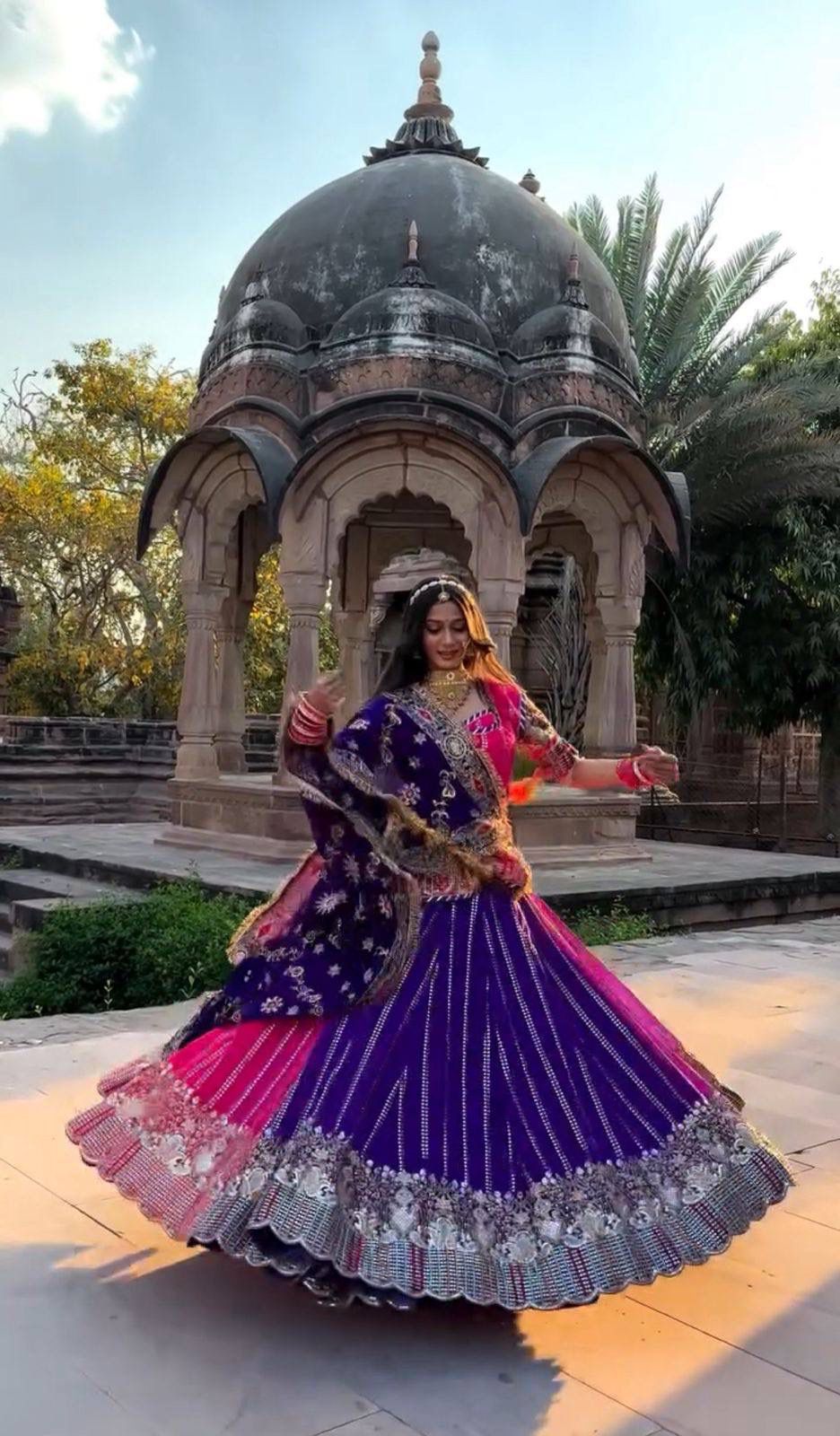 Fox Georgette Darbari Poshak Lahenga