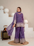 Designer Party Wear Look Top Plazzo