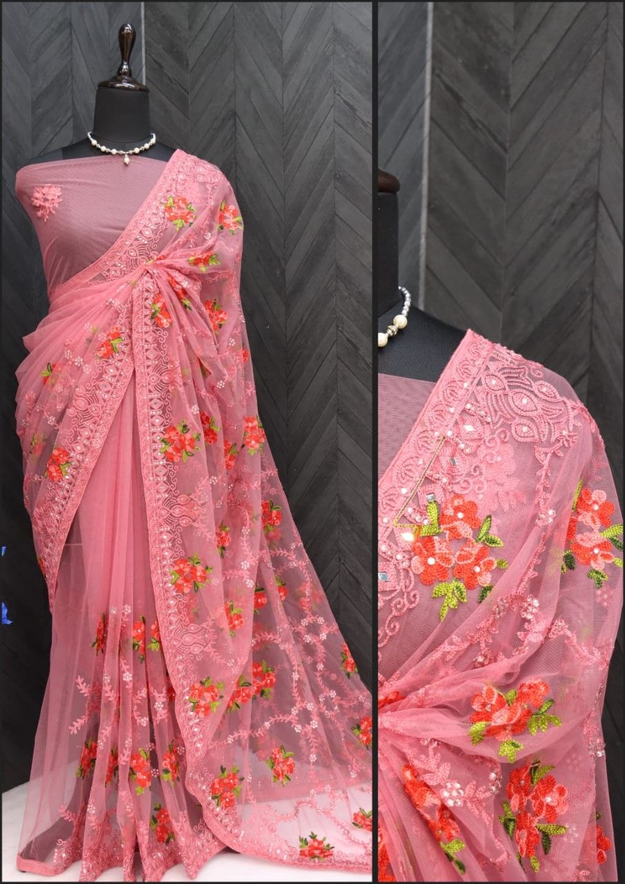 Heavy Butterfly Net Most Demanding Saree