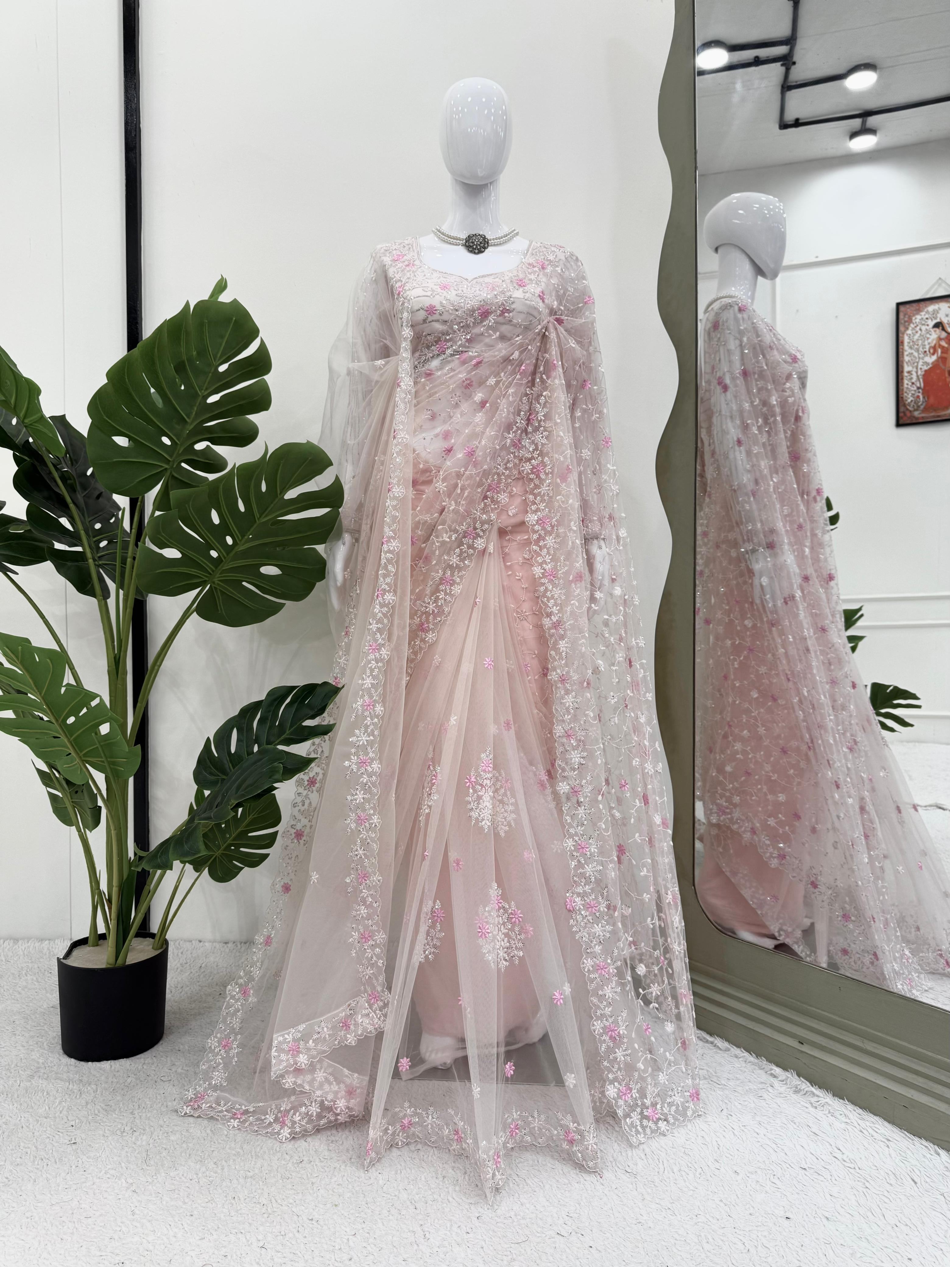 Soft Net Wedding Wardrobe Saree