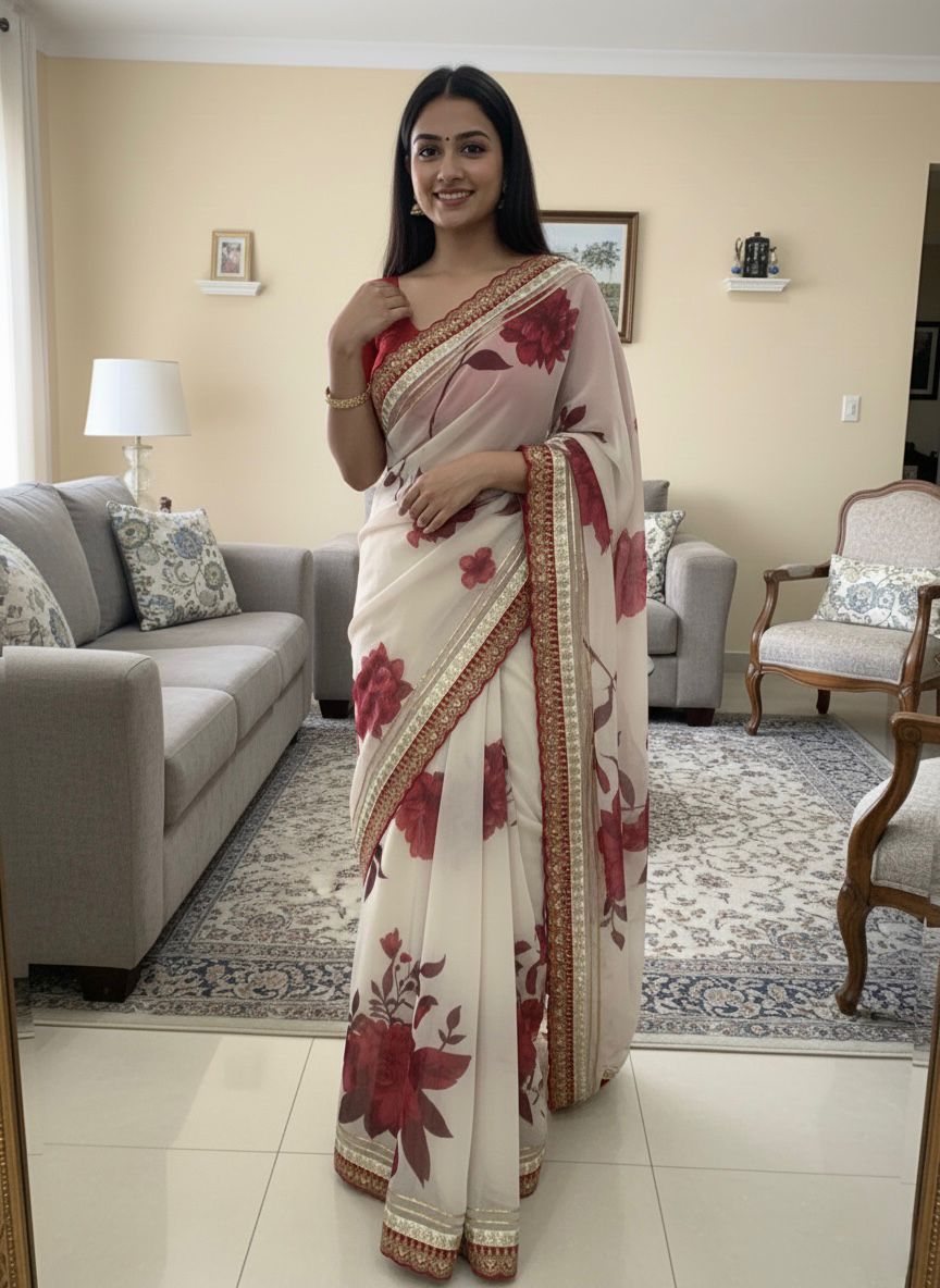Soft Georgette With Beautiful Floral Print