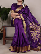 Raw Silk Zari Weaving Work Saree