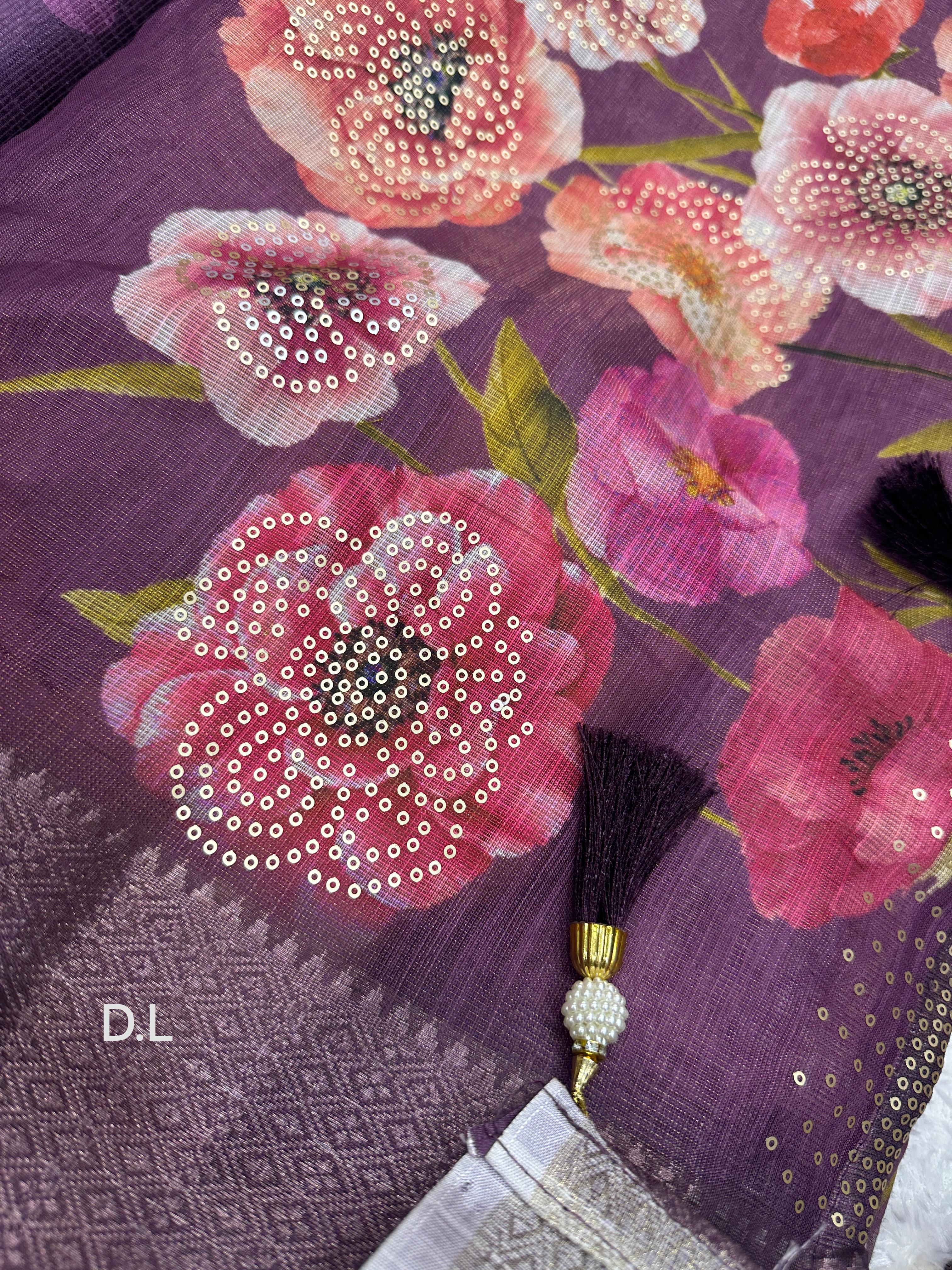POSITION SEQUIN WORK SAREE