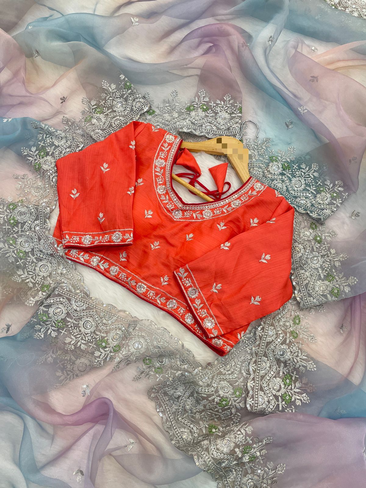 Soft Satin Organza Lehariya Print  Saree