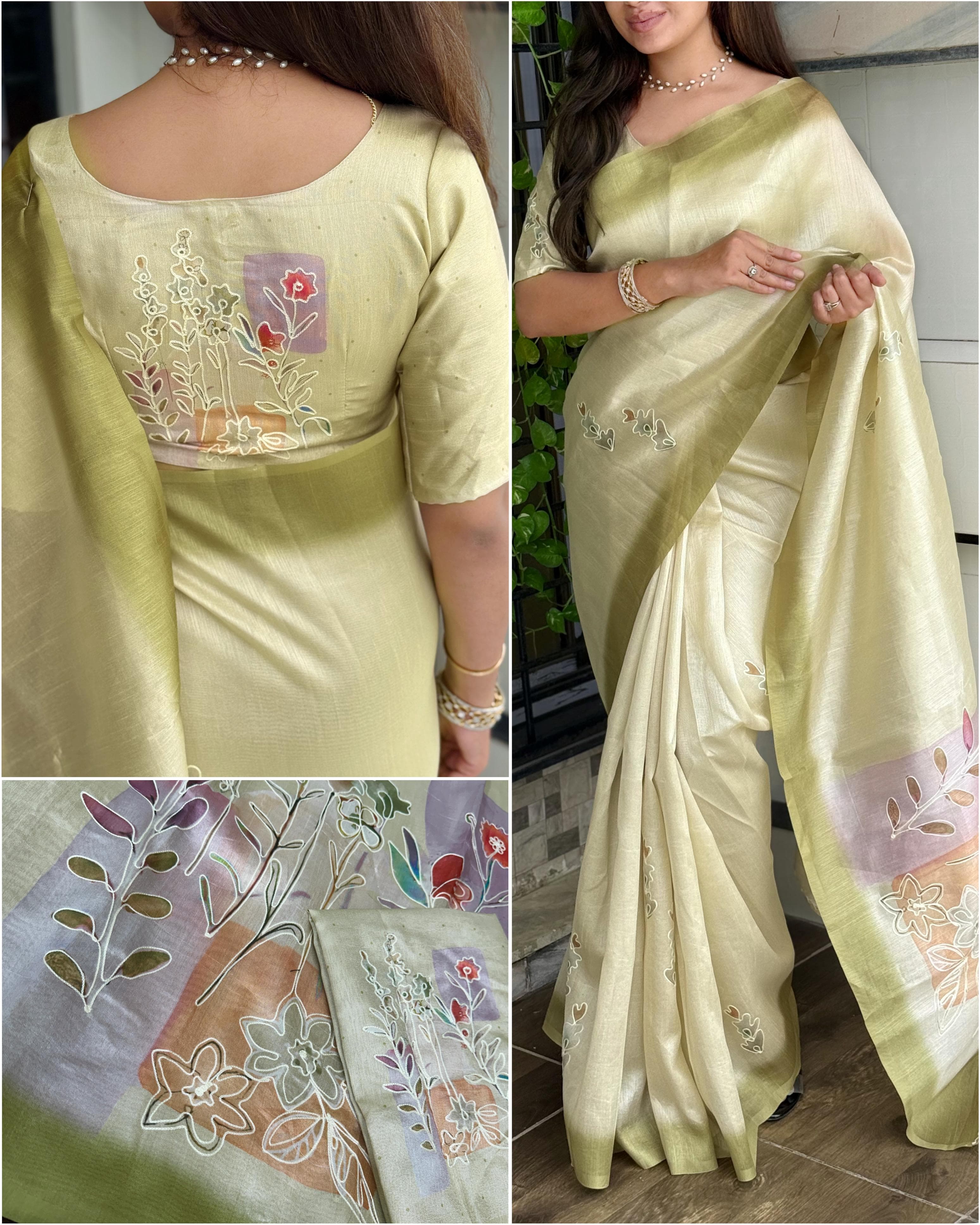Linen Cotton Saree