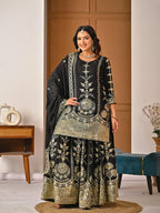 Heavy Vichitra Silk Material Top Plazzo