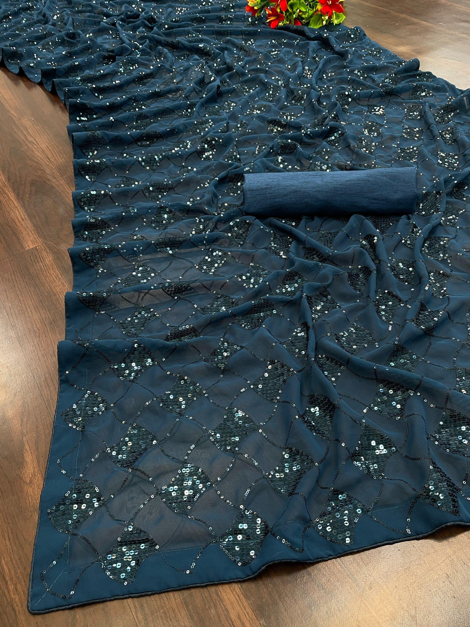 Georgette Sequence Saree