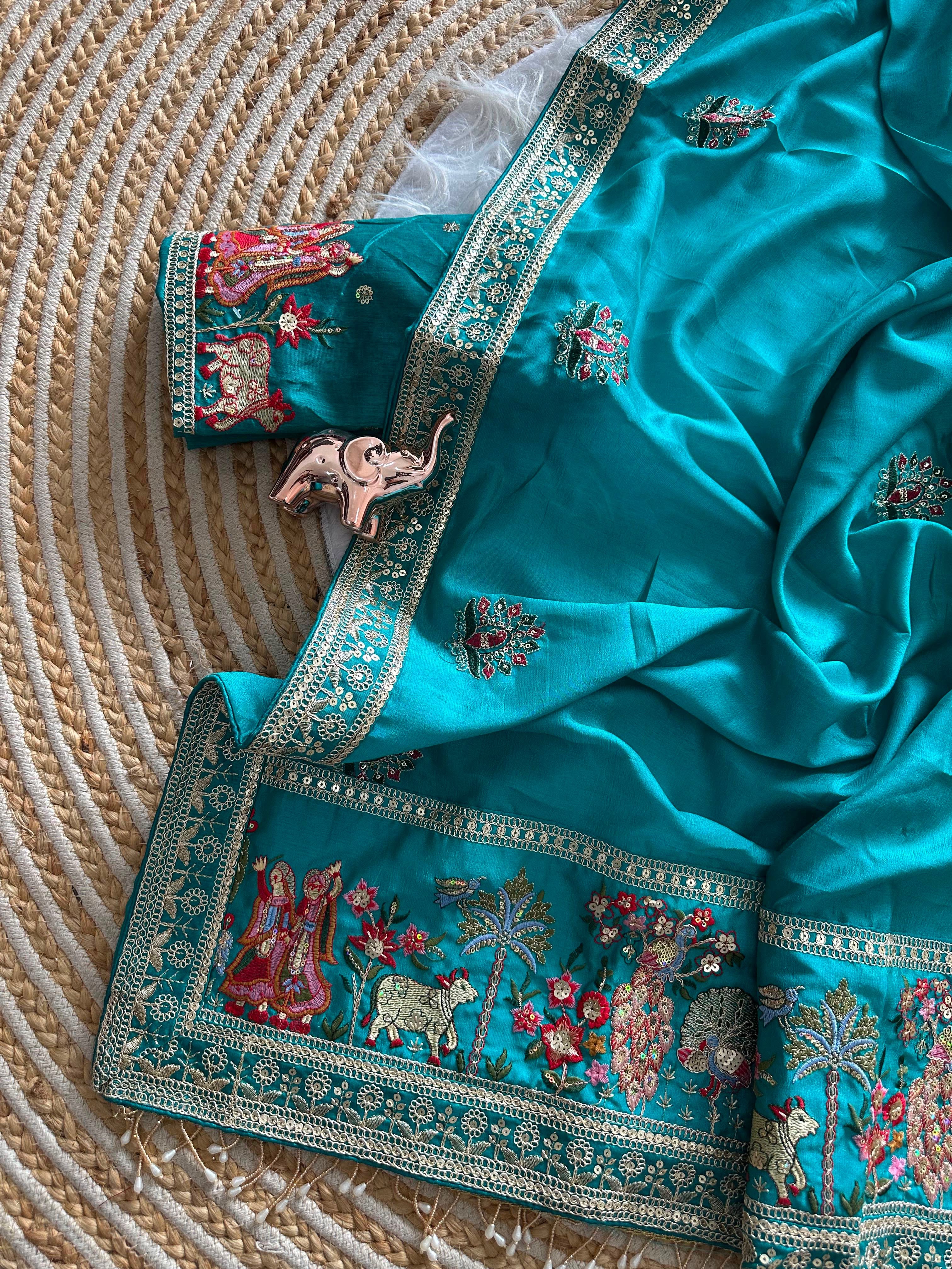 Very Soft nd Elegant Rich look vichitra silk saree