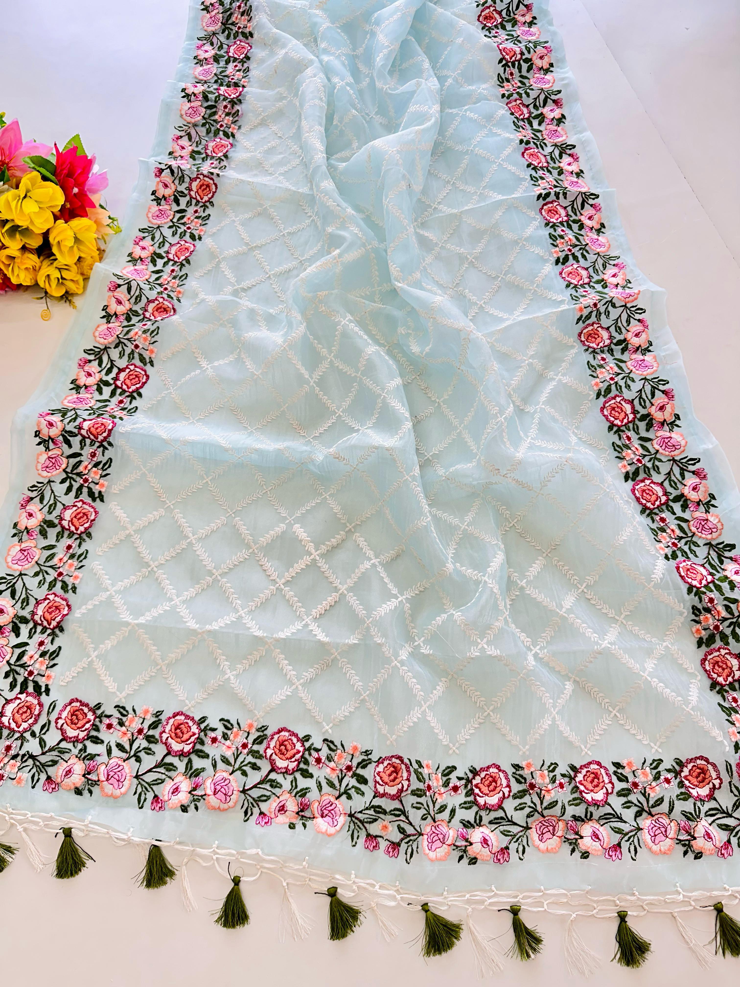 Semi Pure Organza Saree