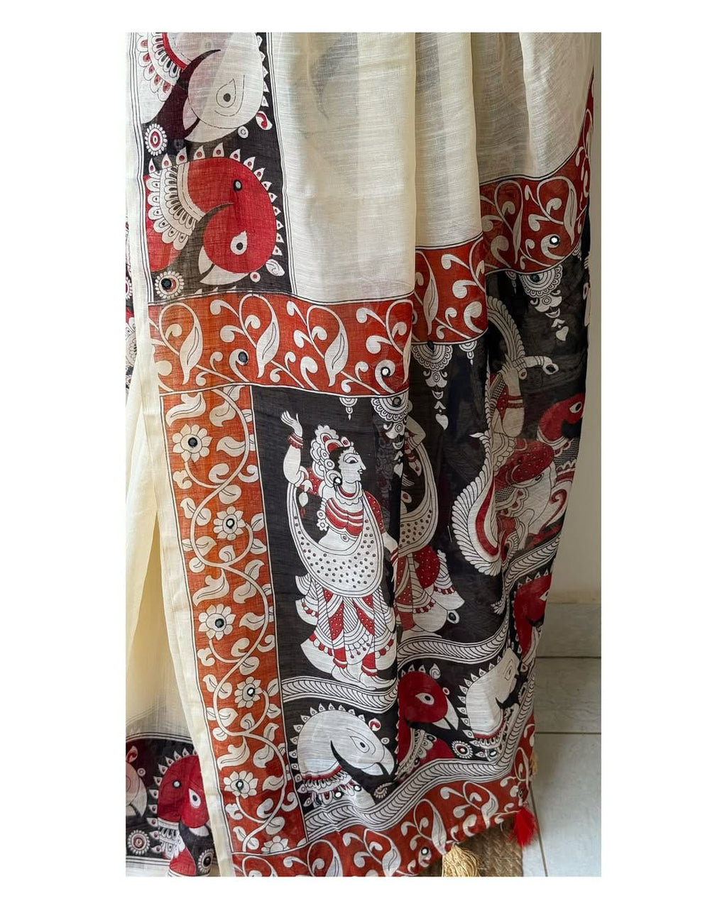 PURE LINEN KALAMKARI SILK SAREE