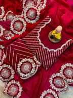 Wedding Premium fandy Satin fabrics Trisha Saree