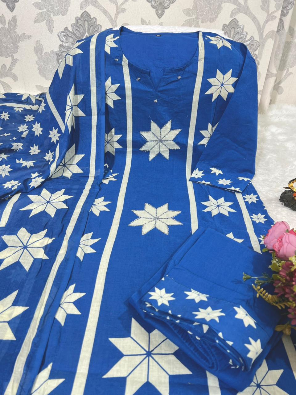 Kurti With Pent with Dupatta Set