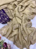Soft Crunchy Silk Gold Wedding Saree