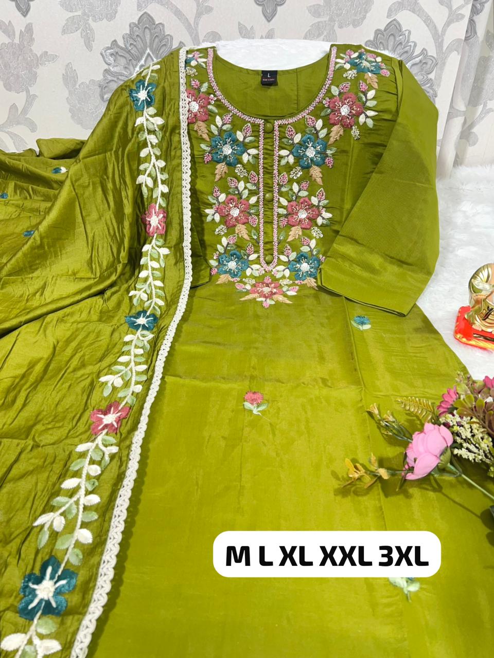 Premium Roman Silk Kurti Pent