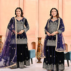Designer Party Wear Look Top  Sharara Plazzo and Dupatta