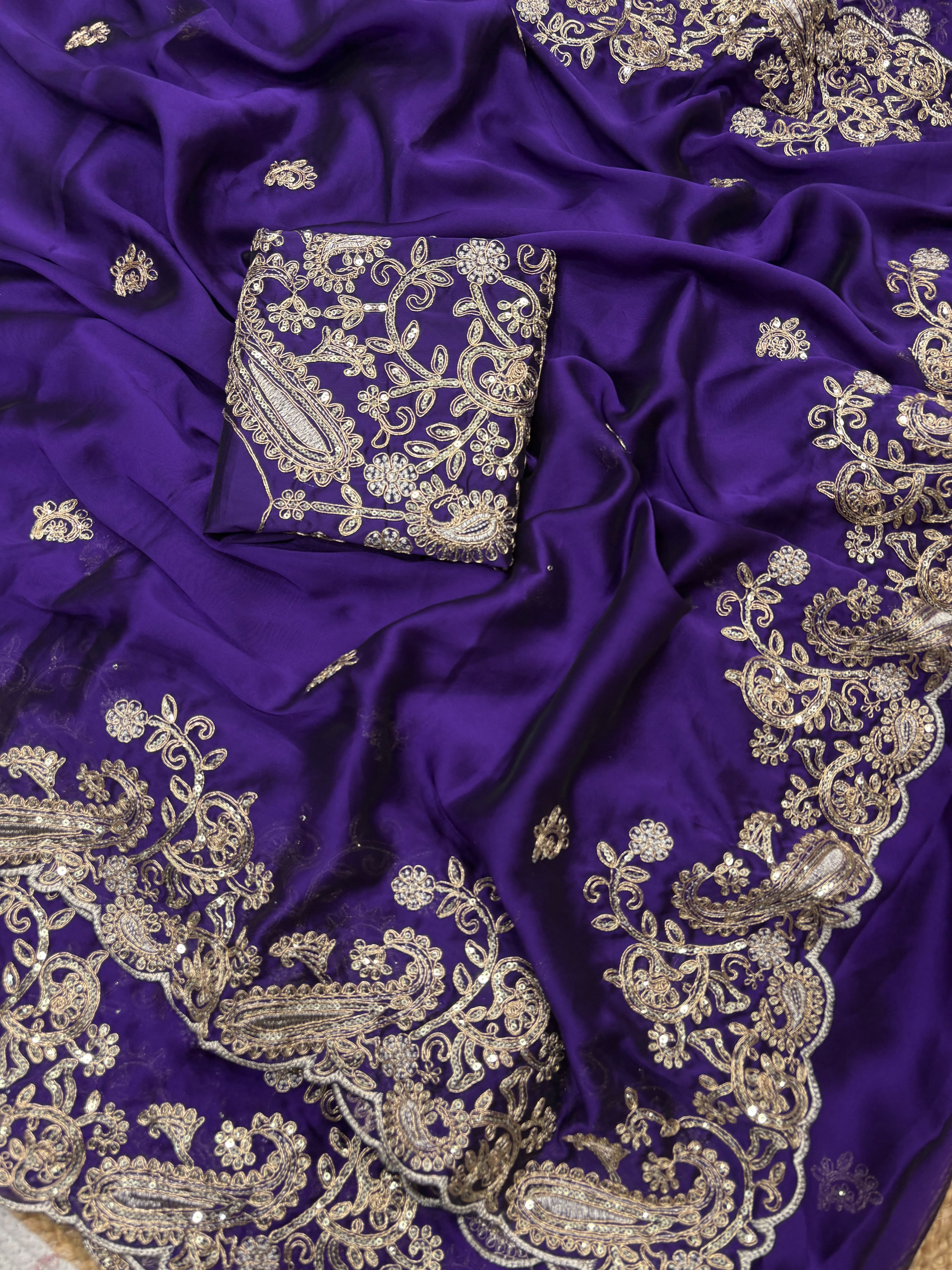 Pure Rangoli Silk Purple Saree