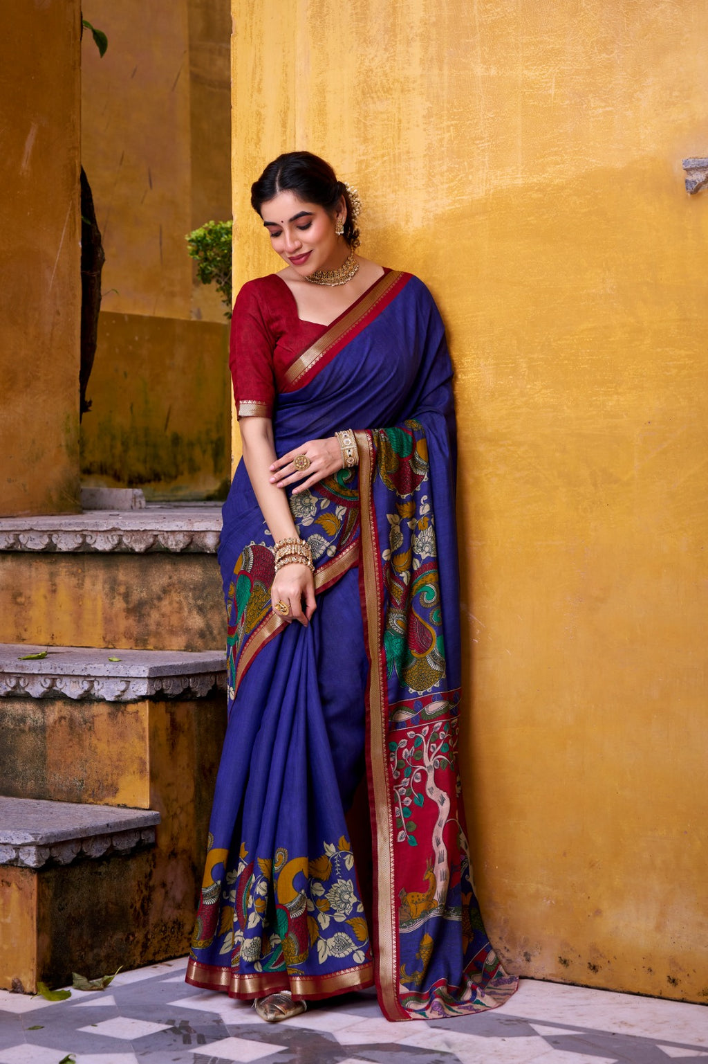 VIRANSHI KALAMKARI PRINT SAREE