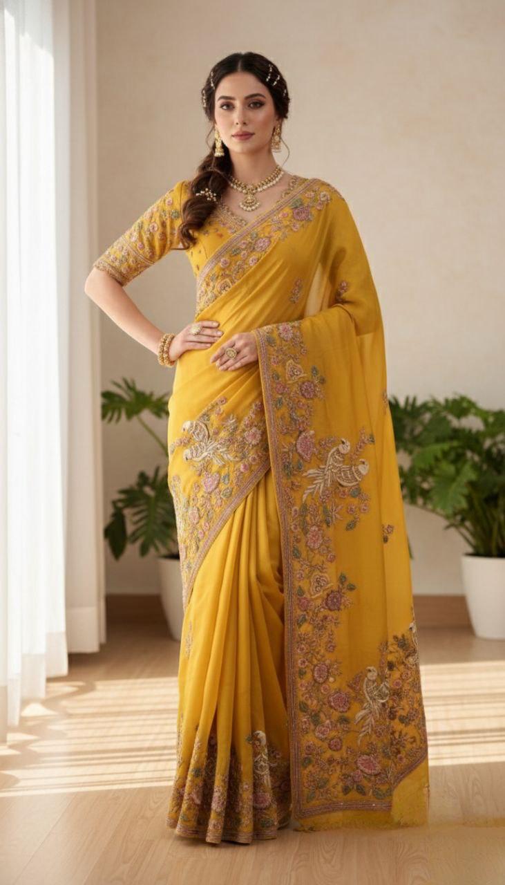 Soft NxC Moss Chiffon Saree