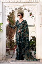FLORAL LUREX BRASSO SAREE👗