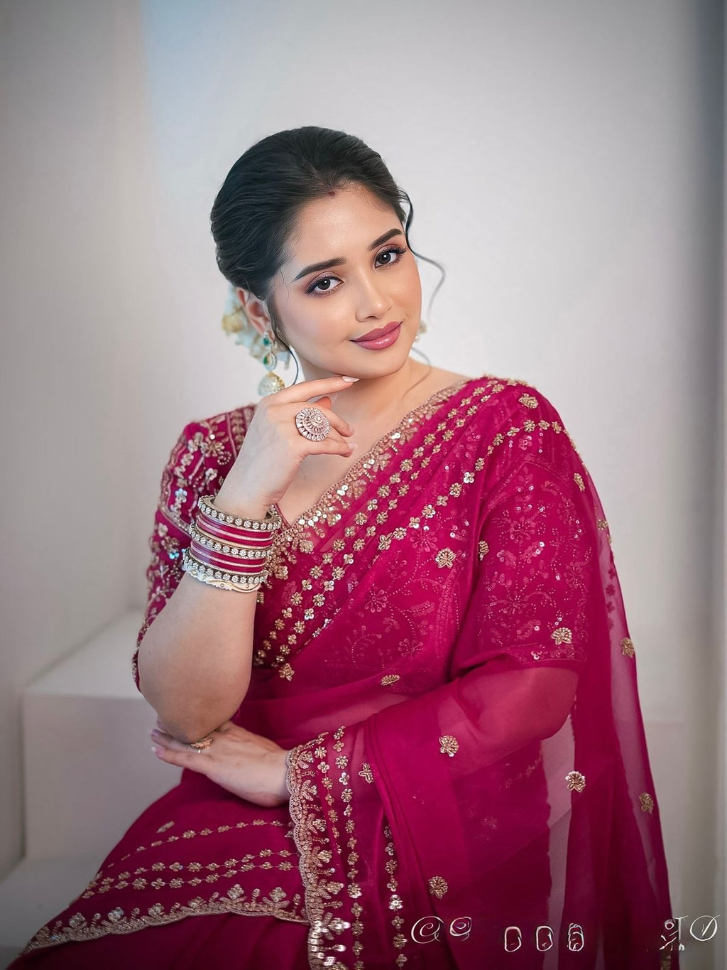 Wedding Special Soft Silk Embroidery Work Saree