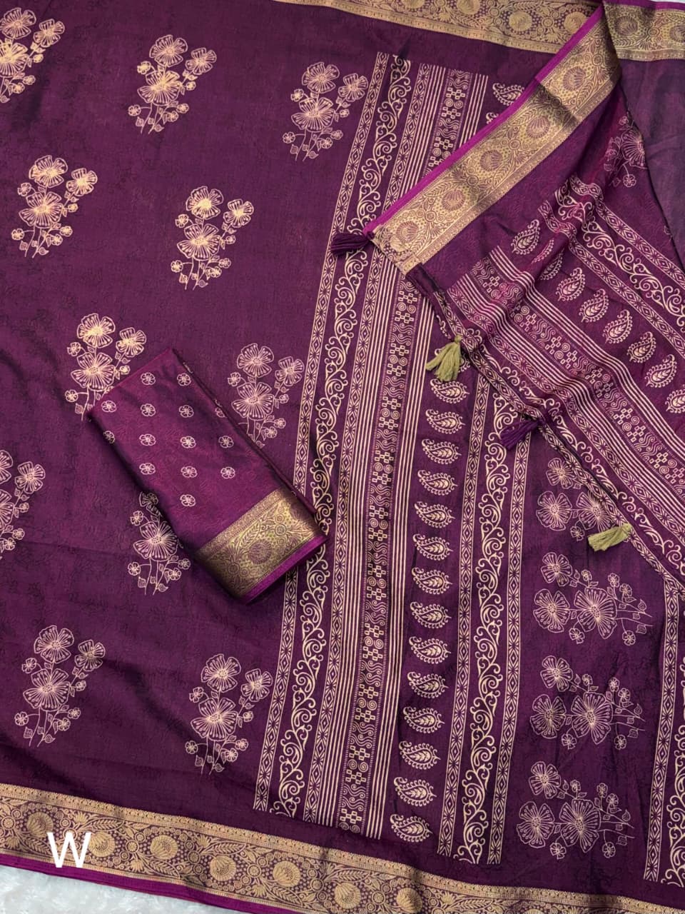Motif Styled Printed Cotton Saree