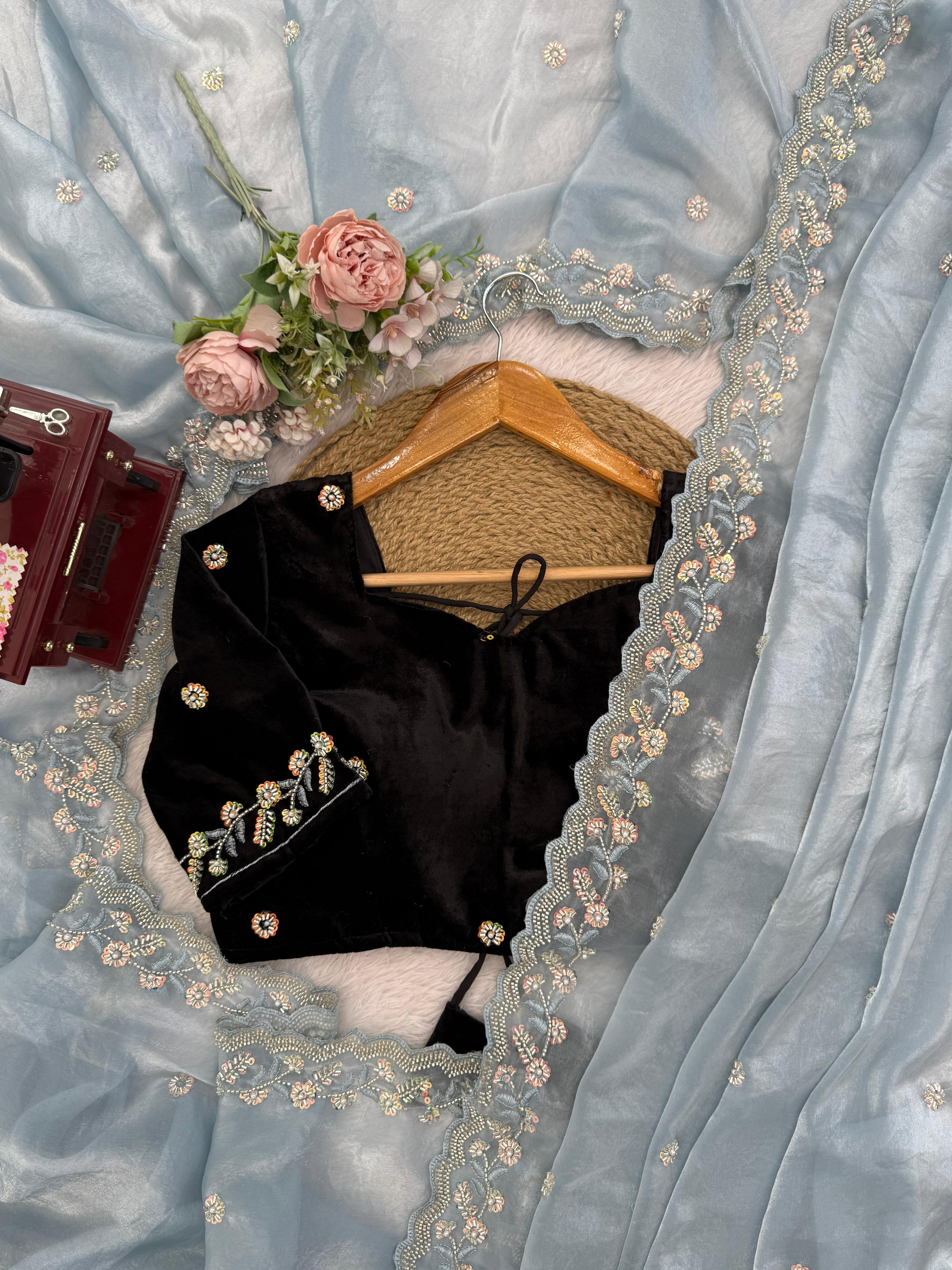 Fendy Silk Sky Wedding Saree