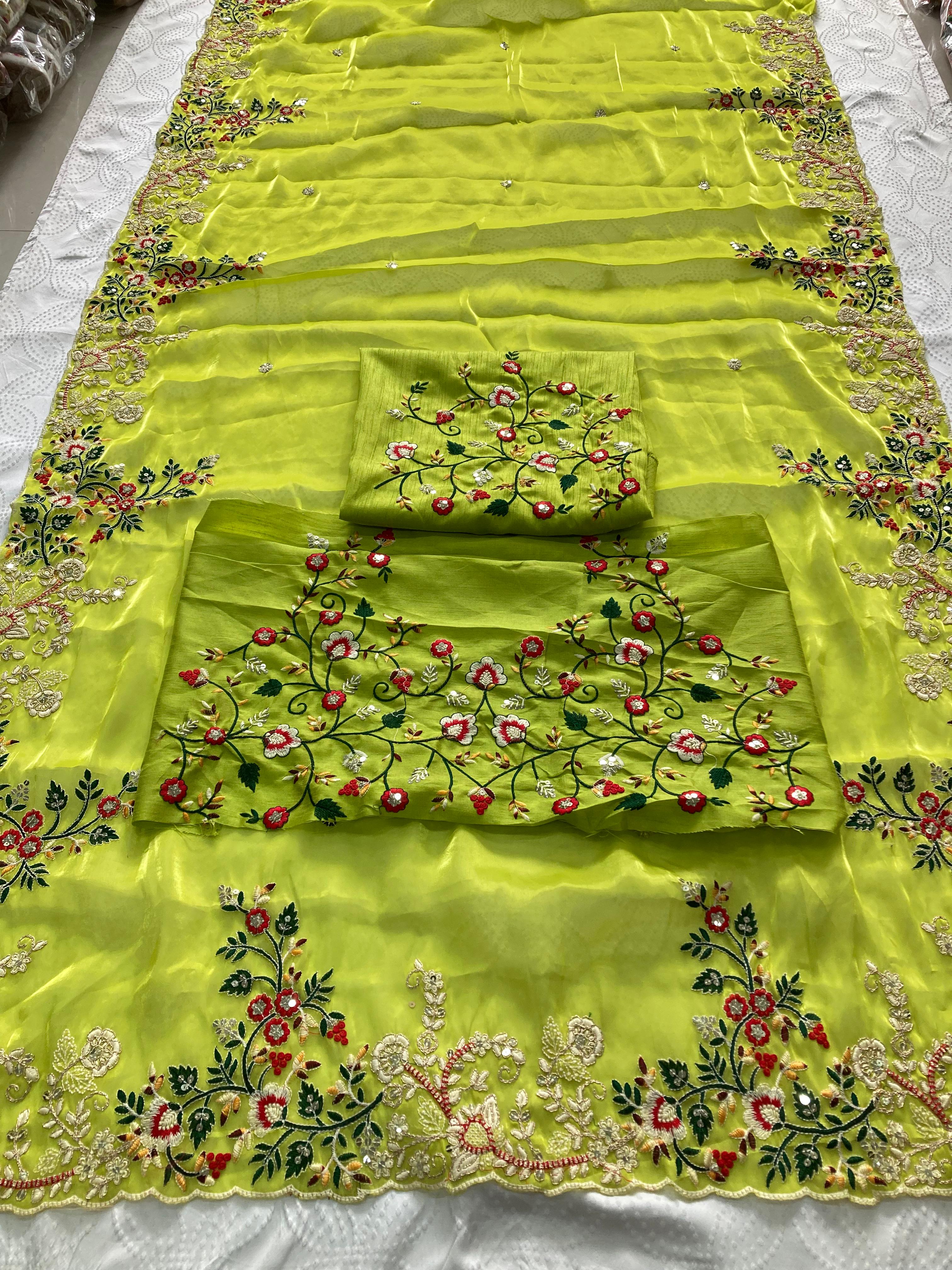 PARTY WEAR ZIMMY CHU SAREE❤️