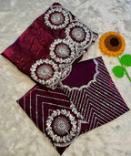 Wedding Premium fandy Satin fabrics Trisha Saree