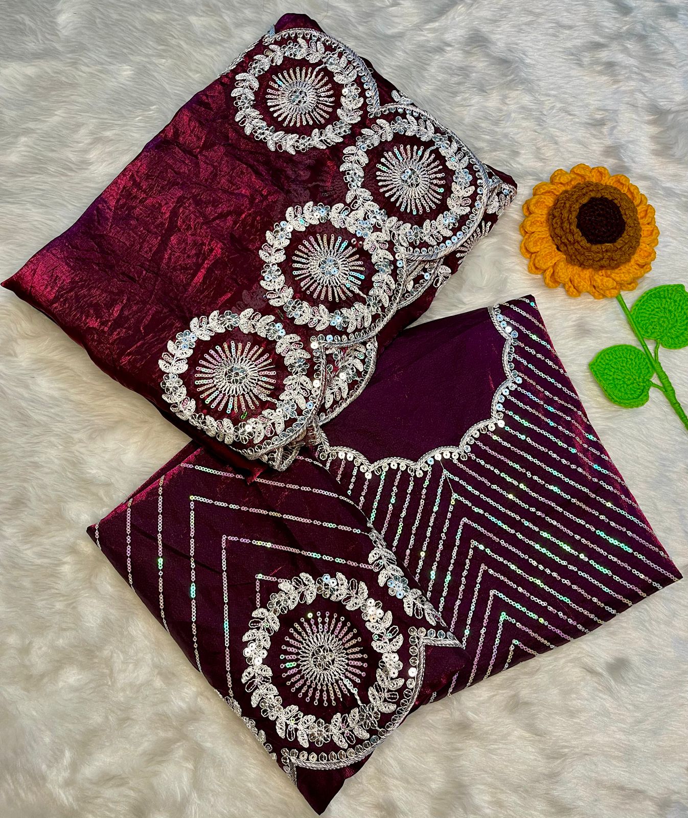 Wedding Premium fandy Satin fabrics Trisha Saree