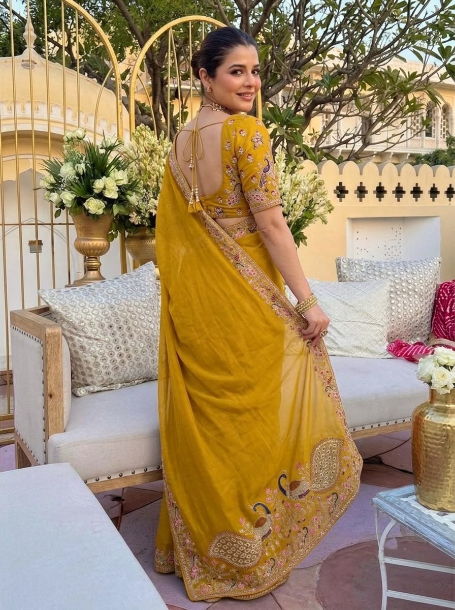 Wedding  Party Wear Soft Star Georgette Saree