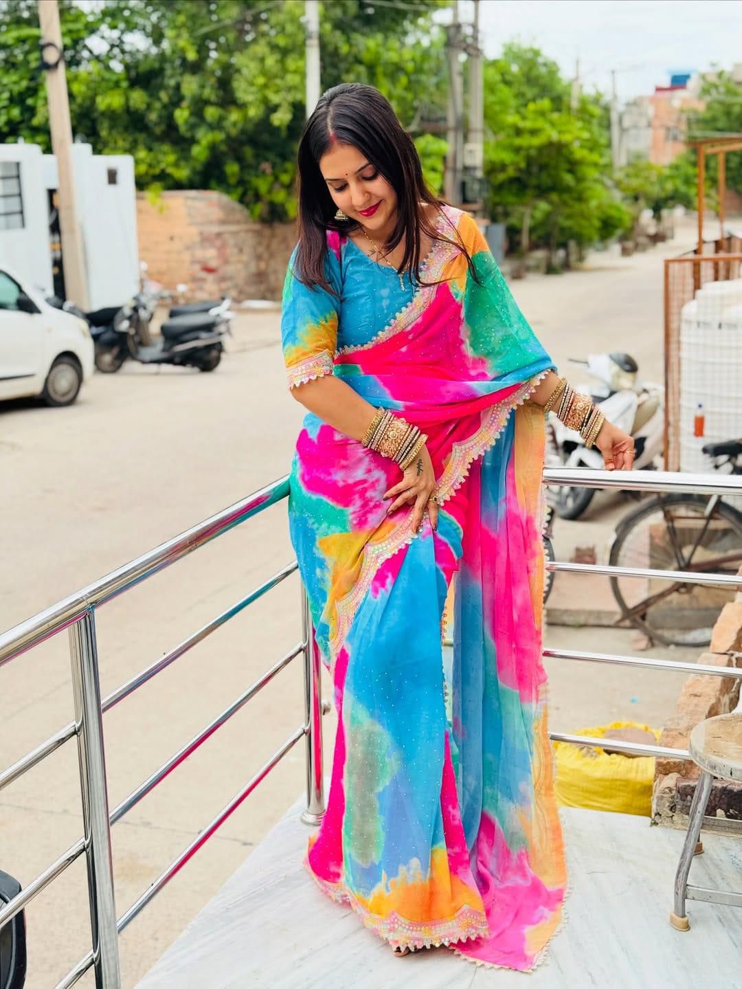 HEAVY SOFT SHIBORI PEINT SAREE